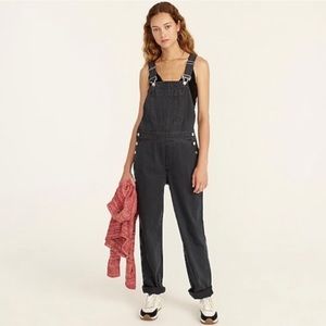J.Crew slouchy boyfriend girlfriend denim Bib Overall Jumpsuit in Black , M